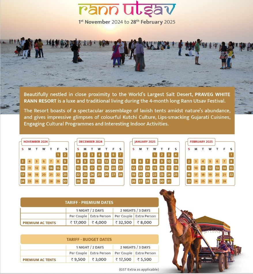 Kutch Rann Utsav Luxury Tour start at just Rs.9500 per couple from FastTreck Travels!